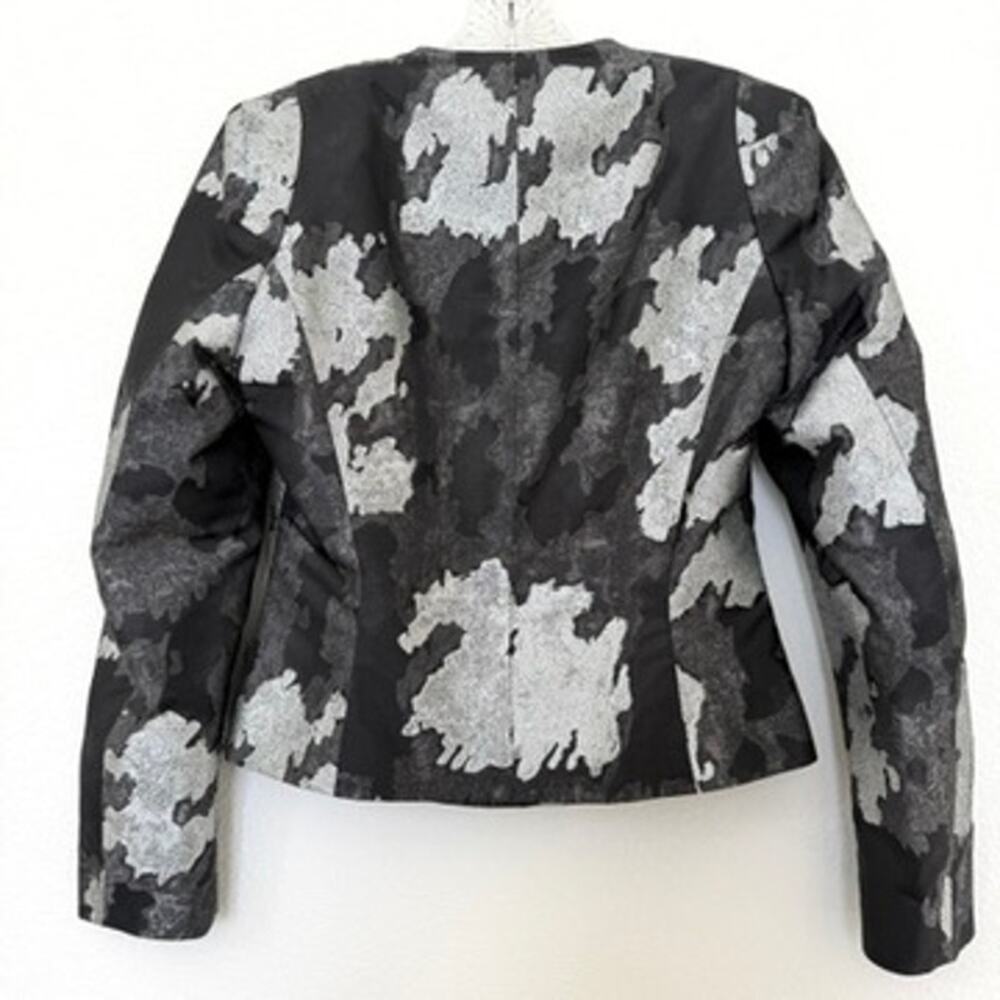 ESCADA Black Silver Metallic Jacquard Skirt Suit Belted Evening Designer EU36 - Picture 12 of 13